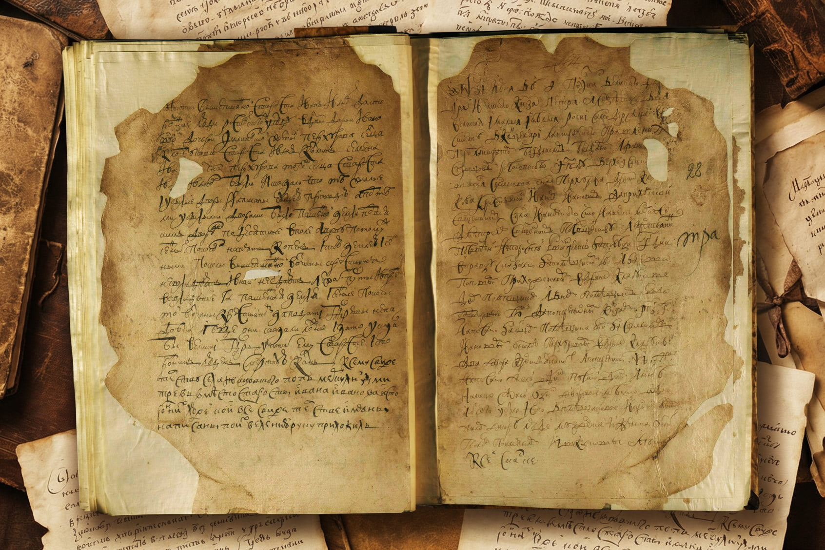 Атмосферный фон библиотеки или архива